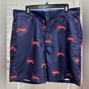 Bermuda Styles Navy Lobster Print Shorts 36